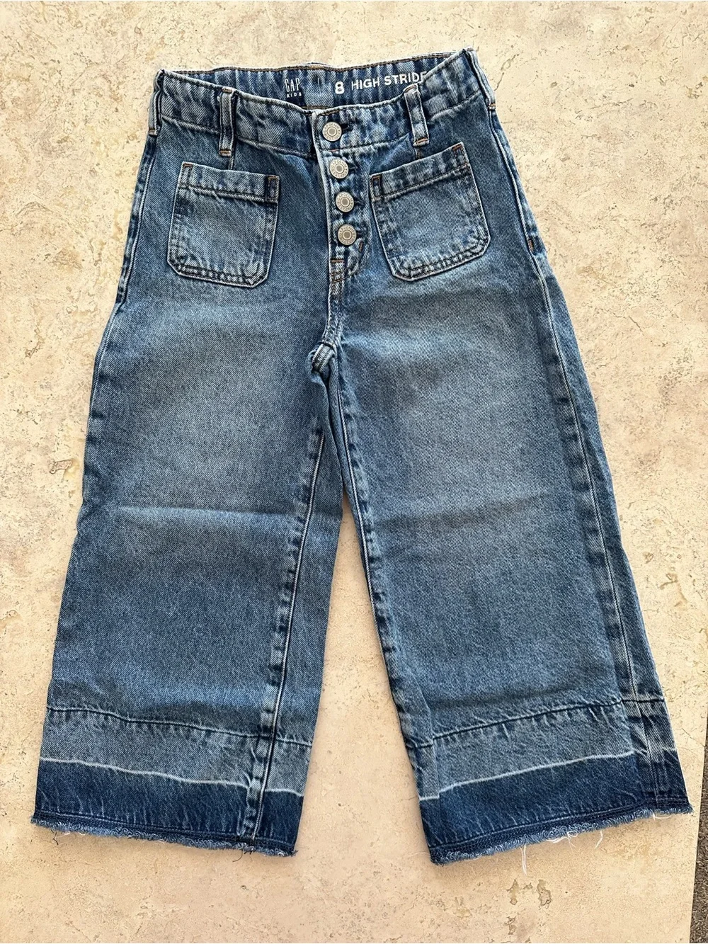 High-Rise Wide Leg Girl’s Jeans - Blue